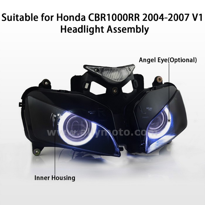 031 Fully Headlight Honda Cbr1000Rr 2004-2007 Hid Led Angel Halos Eyes Kit 2005 2006-4